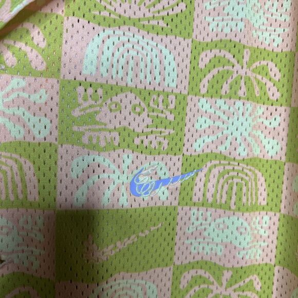 Nike Men Dri-Fit Shirt Spring Beach Short Sleeve Yellow Green Logo Size XL - Picture 3 of 8